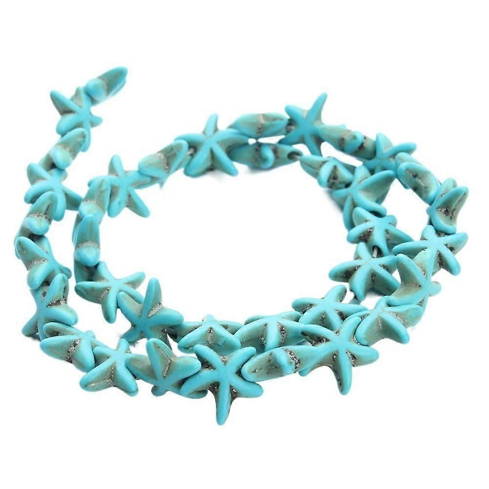 Meeresschildkrötenperlen Set, Synthetische Türkis-Perlen für Schmuckherstellung, DIY Seestern-Perlen, Blau