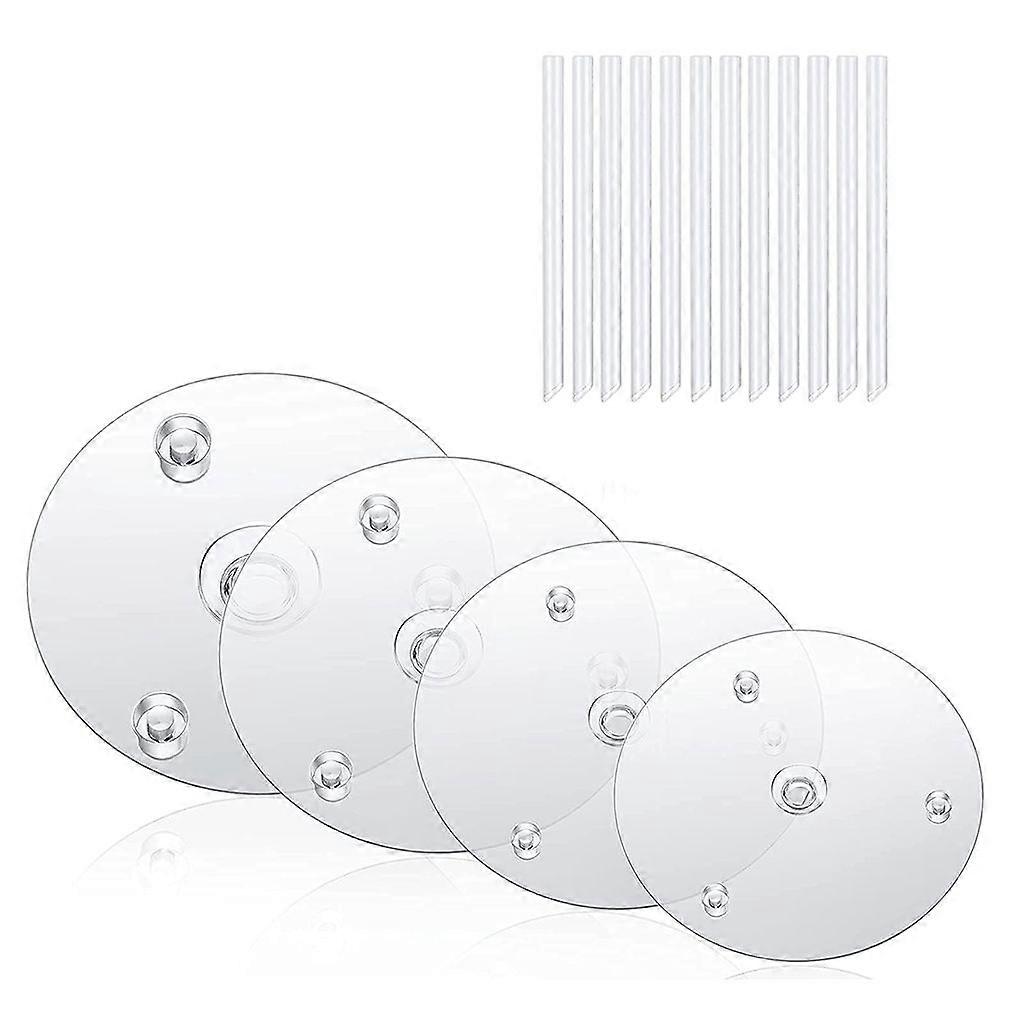 1 Set of Clear Food Grade Stackable Cake Support Reusable 4 Cake Dividers