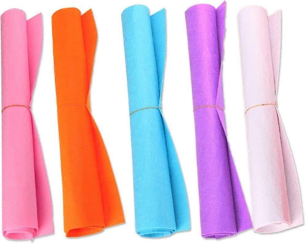 5 Pieces of Large Felt Sheets - 50 * 40 cm Craft Work Patchwork Sewing Material in Assorted Colors Suitable for Various Crafts
