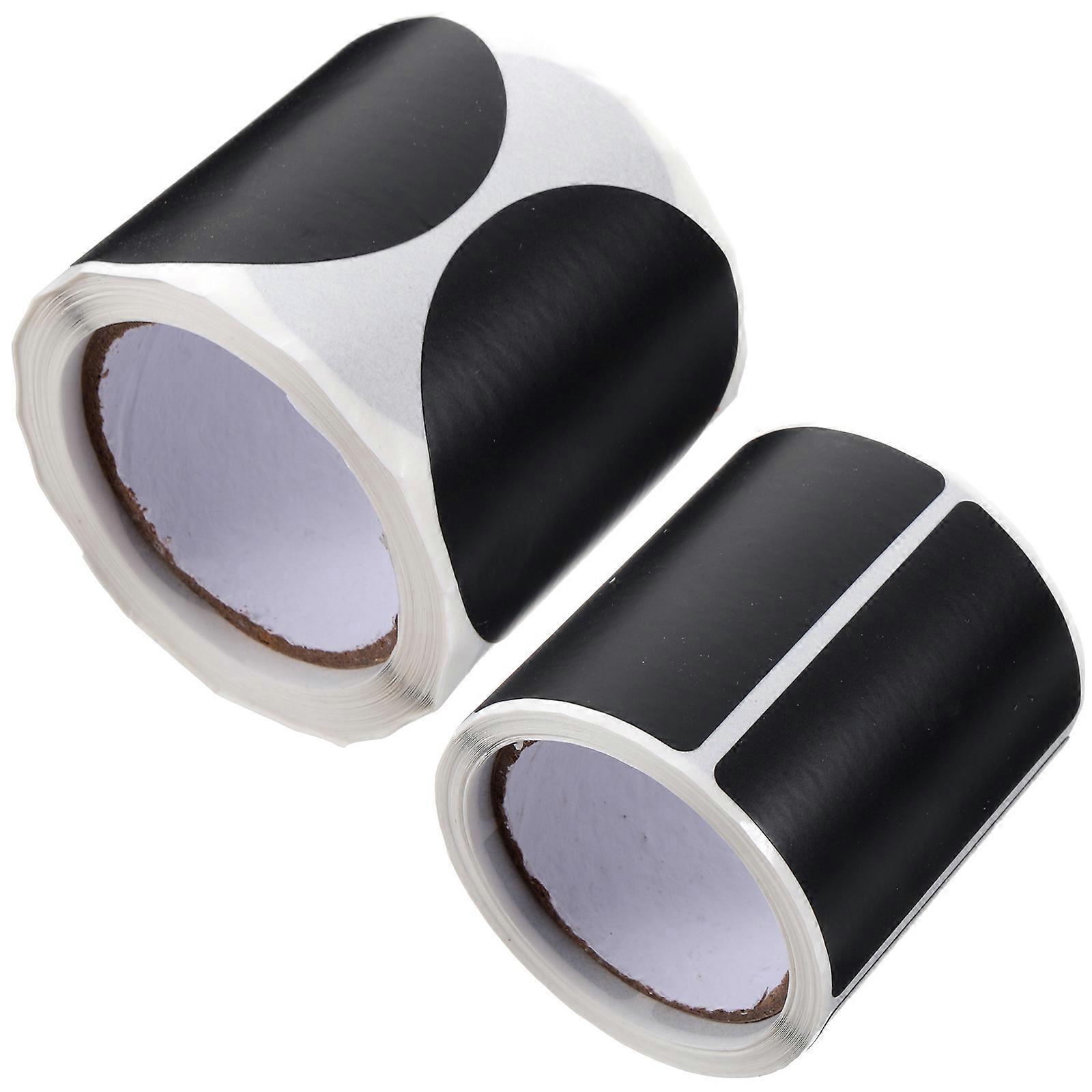 Round Self Adhesive Stickers Writable Label Sticker Memo Writing Name Tags Sticker Black 5x5x0.1cm Circle 2 Rolls
