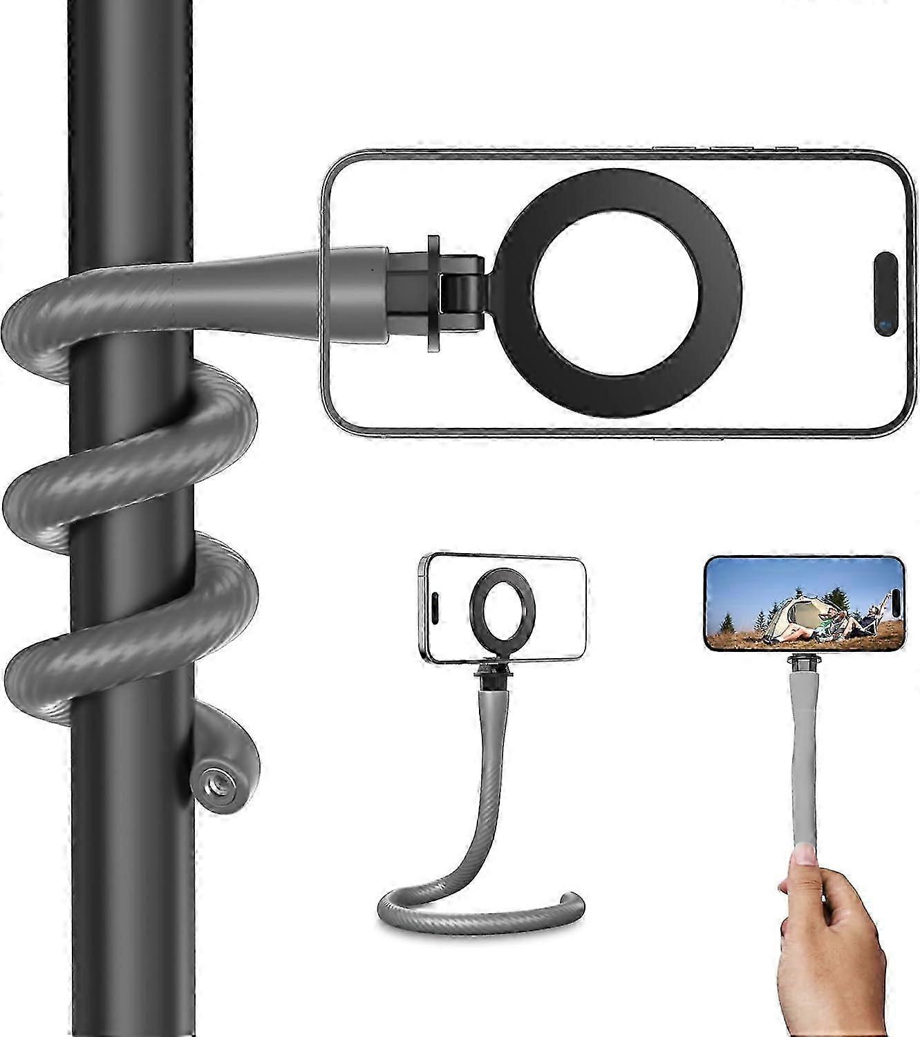 Magnetic Flexible Phone Mount Clamp Tripod Stand Stick Pole, Mount for iPhone Android Phones