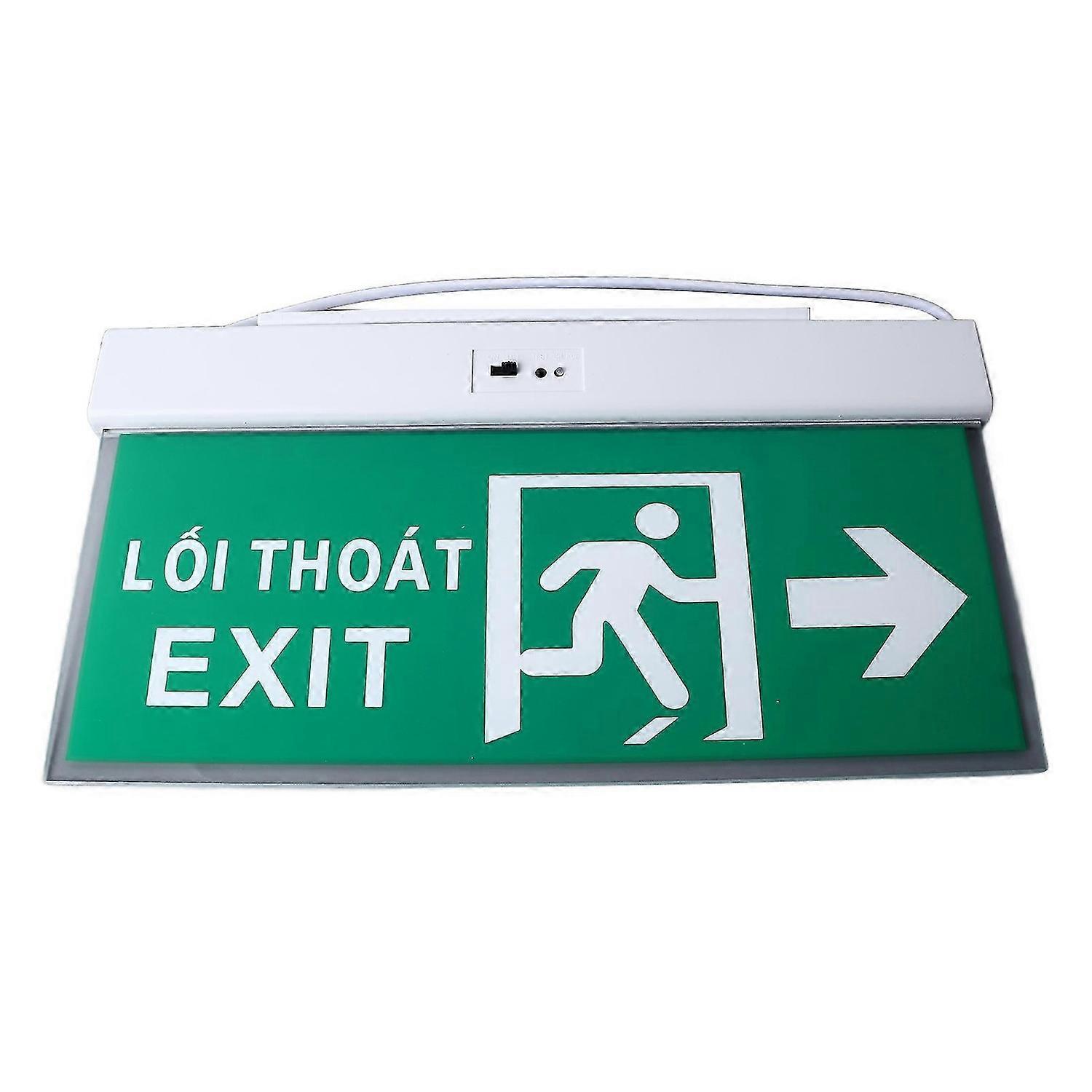 LED Emergency Exit Sign 3W 180 Minute Emergency Time Super Bright Green Exit Evacuation Light AC85265V