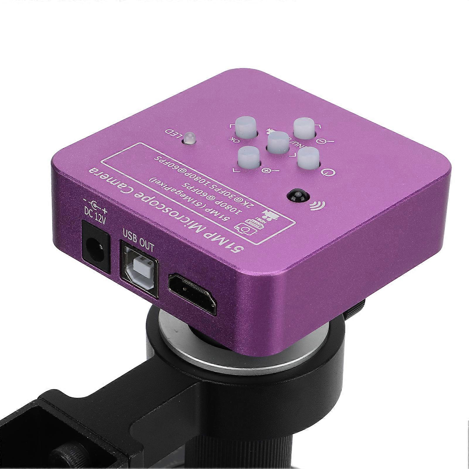 51 Million Pixels High Definition Industrial Video Microscope Camera with 150X C MOUNT Lens 56 LEDs Ring Light AC100‑240V