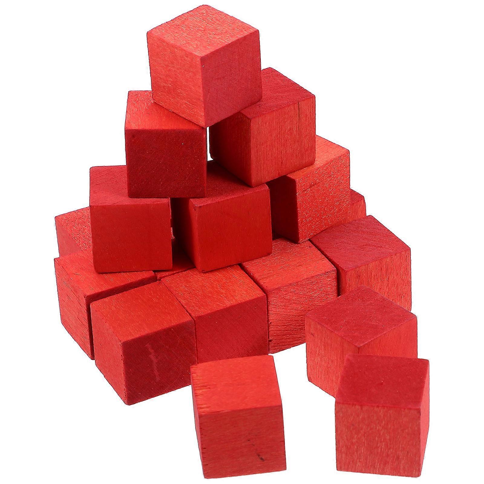 Square Cube Red Diy Projects Supplies For Children 20Pcs