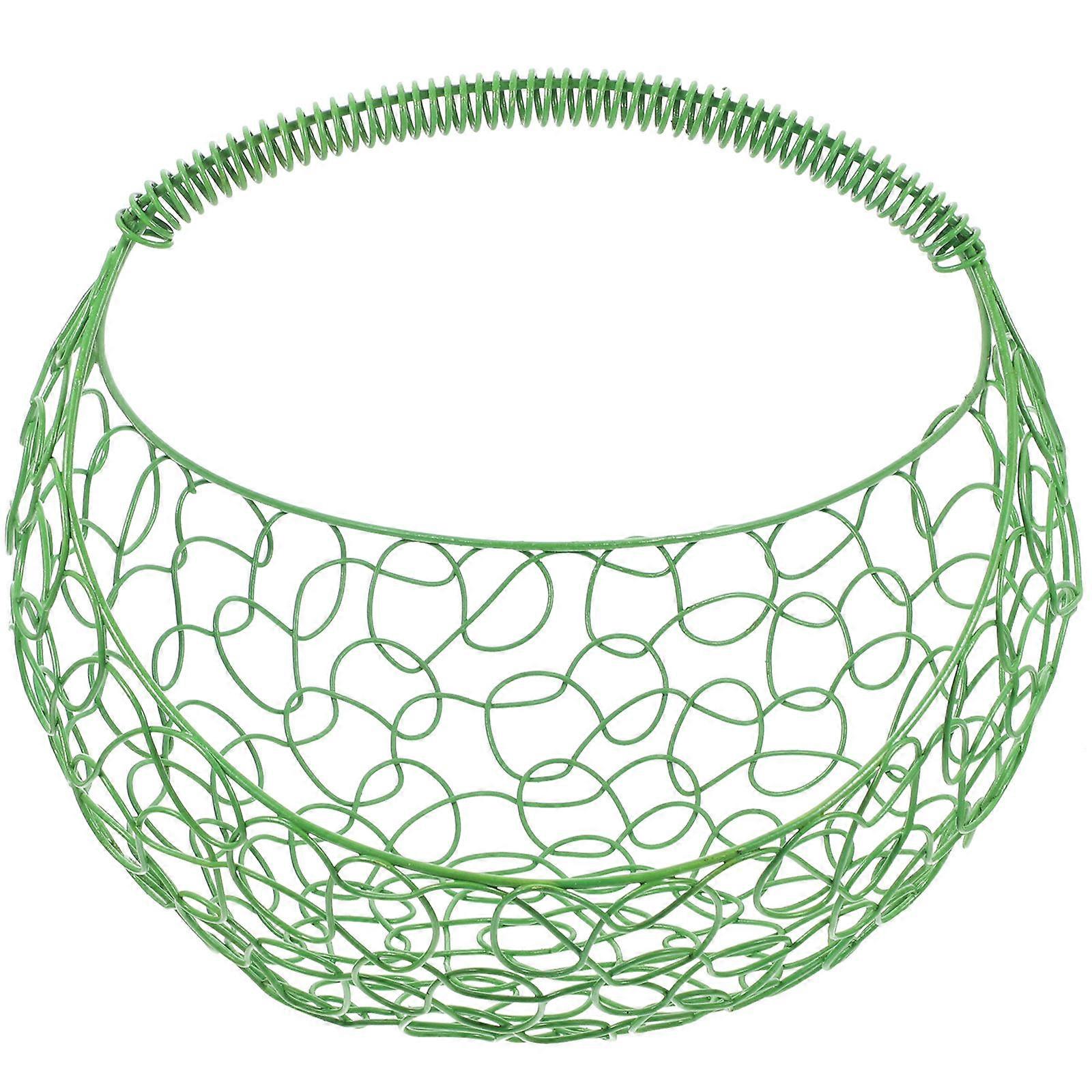 Metal Wire Fruit Storage Basket Iron Basket Picnic Use Elegant Lines 9.8×9.8×9.1in present 1Set