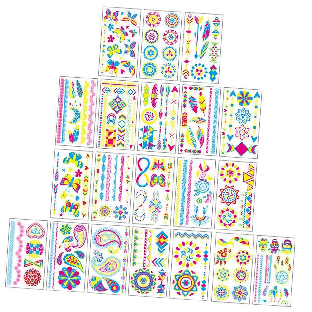 Neon Face Sweatproof Easy to Apply Temporary For Concerts 1 Set