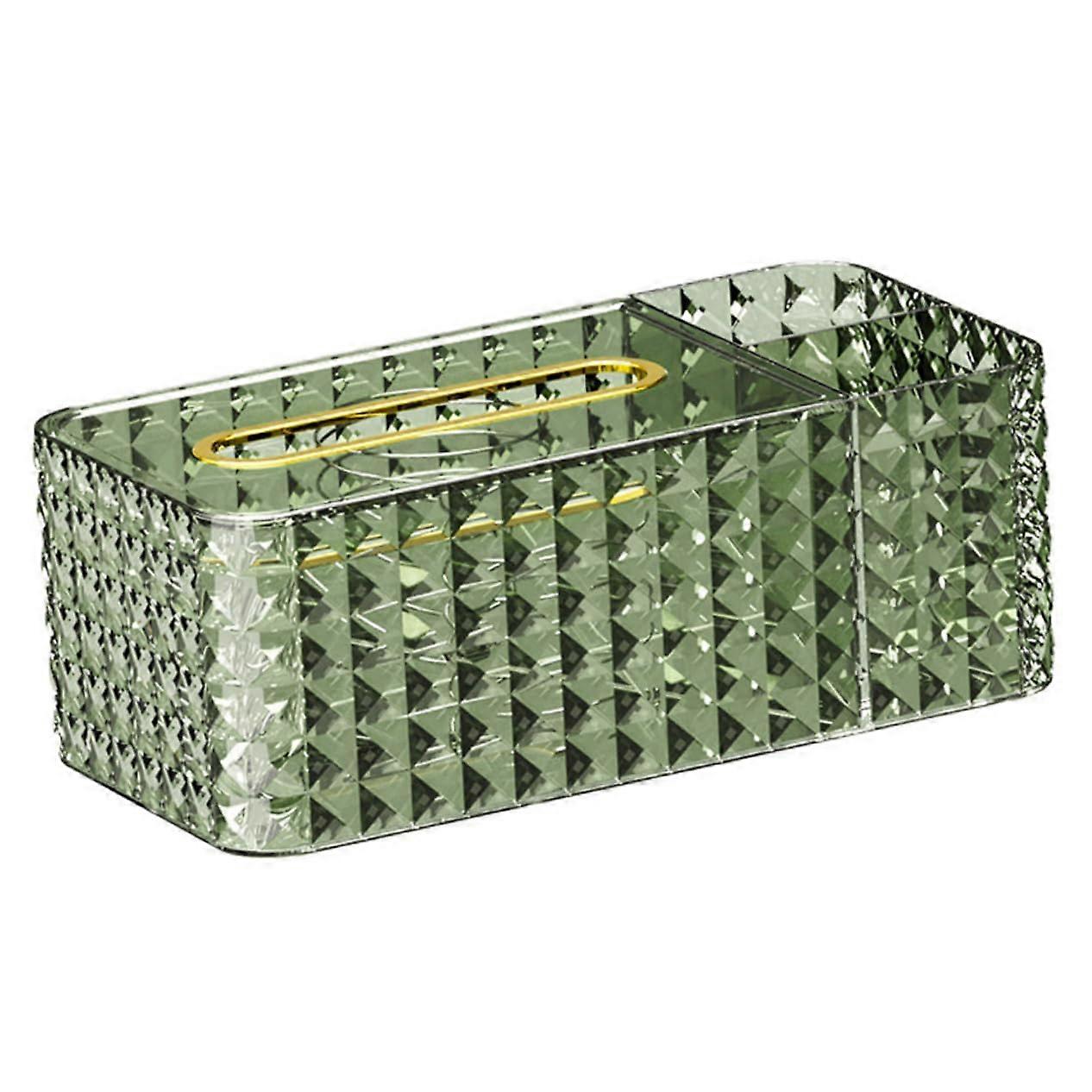 Tissue box with multiple grids for side table, multifunctional storage box, paper storage box, desk organizer.