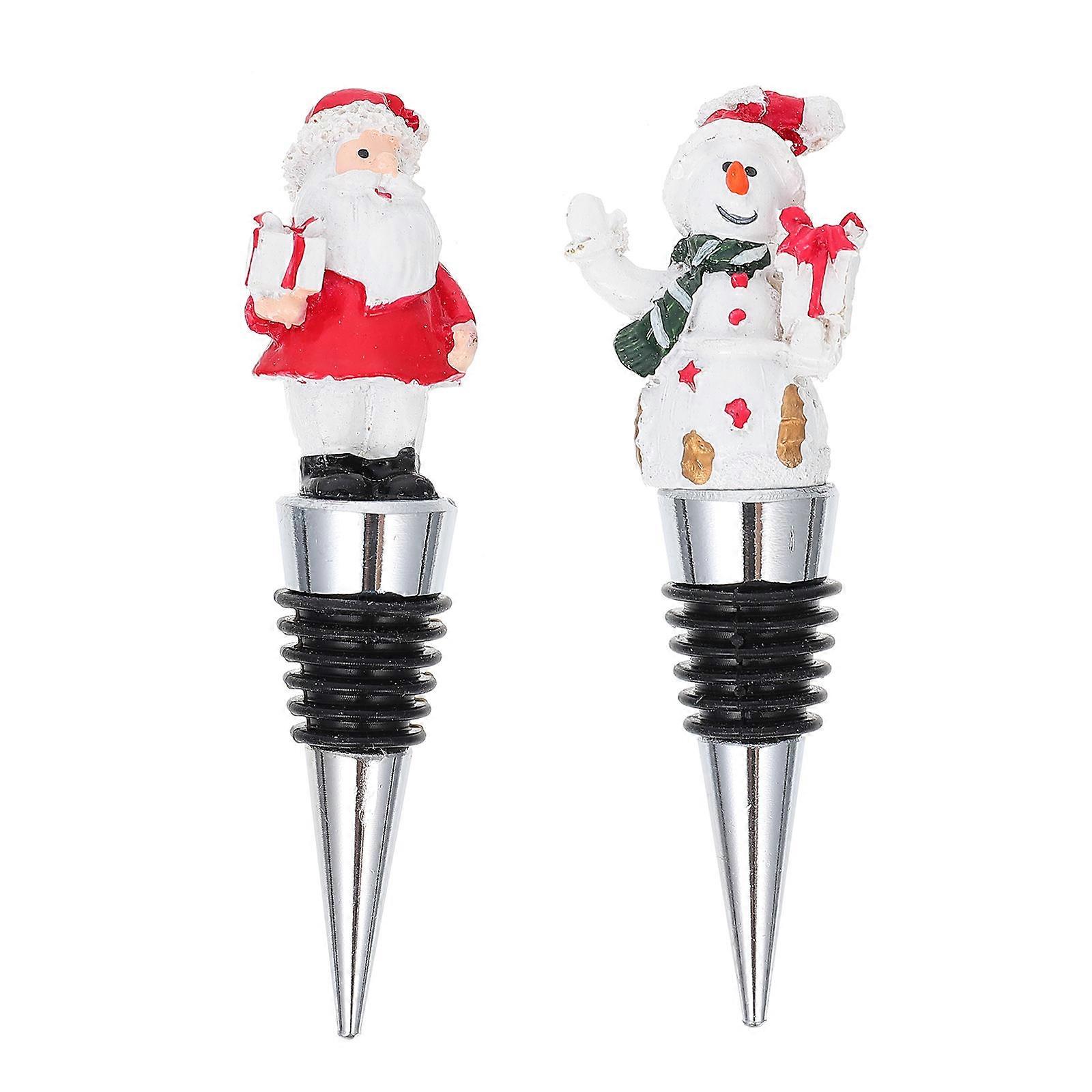 Festive Aluminum Stoppers Easy To Use & Clean, Keeps Beverages Fresh, Unique Holiday Designs For Christmas Parties