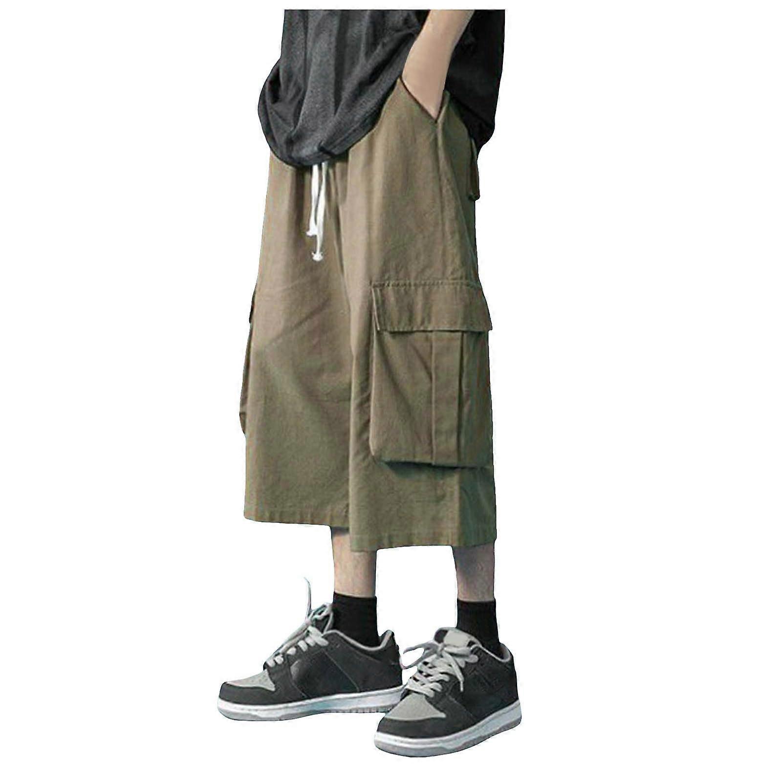 Men's Denim Swim Trunks Shorts Casual Shorts with Pockets Plus Size Green XL