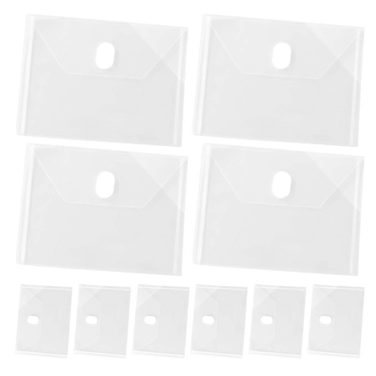 Plastic Document Envelopes 10-Pack Transparent PP Sleeves for Documents and Receipts