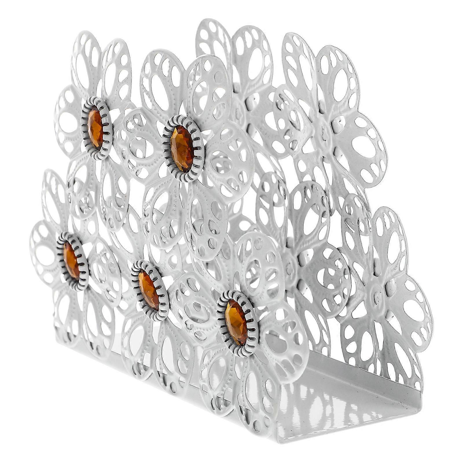 Elegant Iron Tissue Paper Rack and Napkin Holder Stand – Modern White Tabletop Accessory for Home and Any Occasion