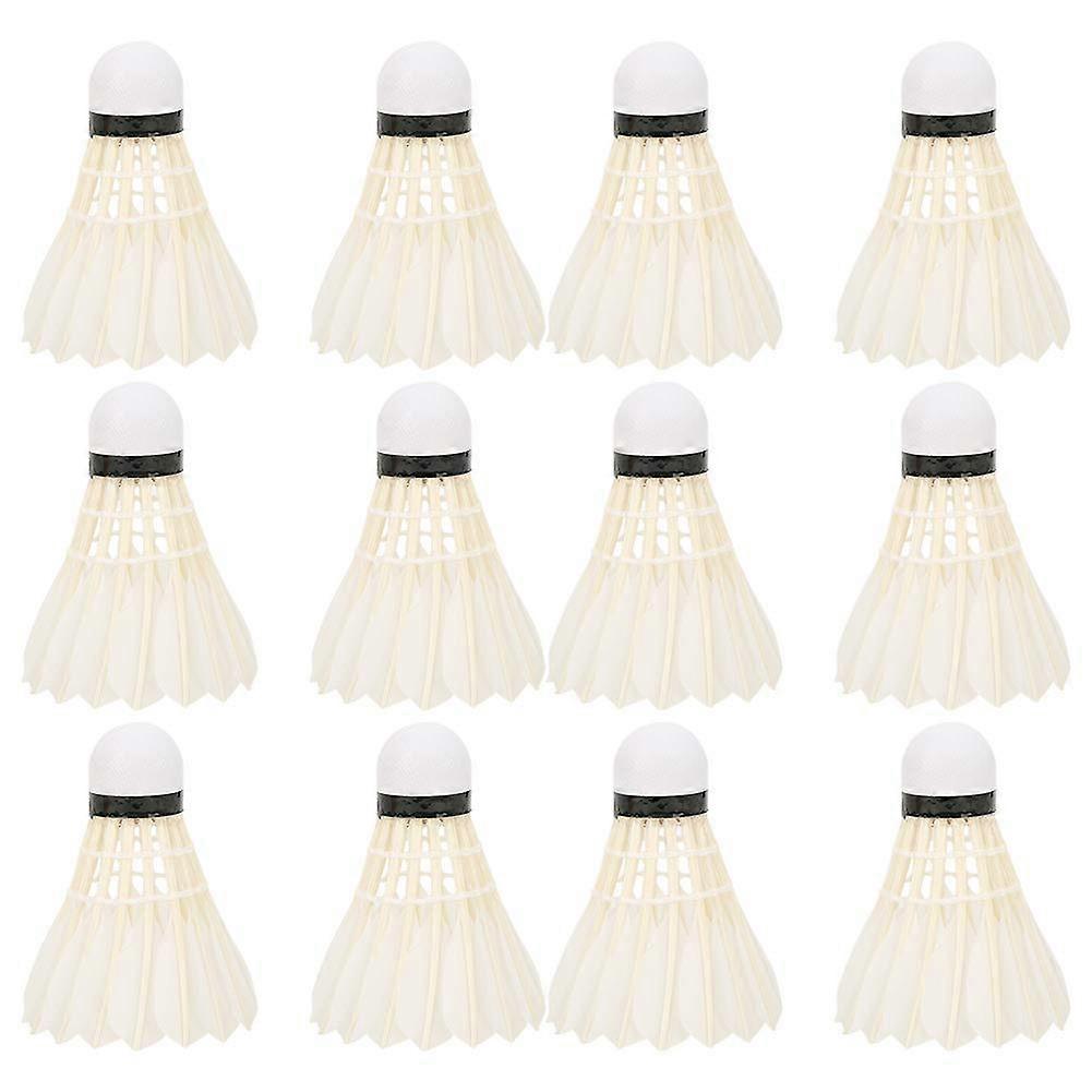 12PCS 1005 Goose Feather Badminton Shuttlecocks Sports Training Practice Set
