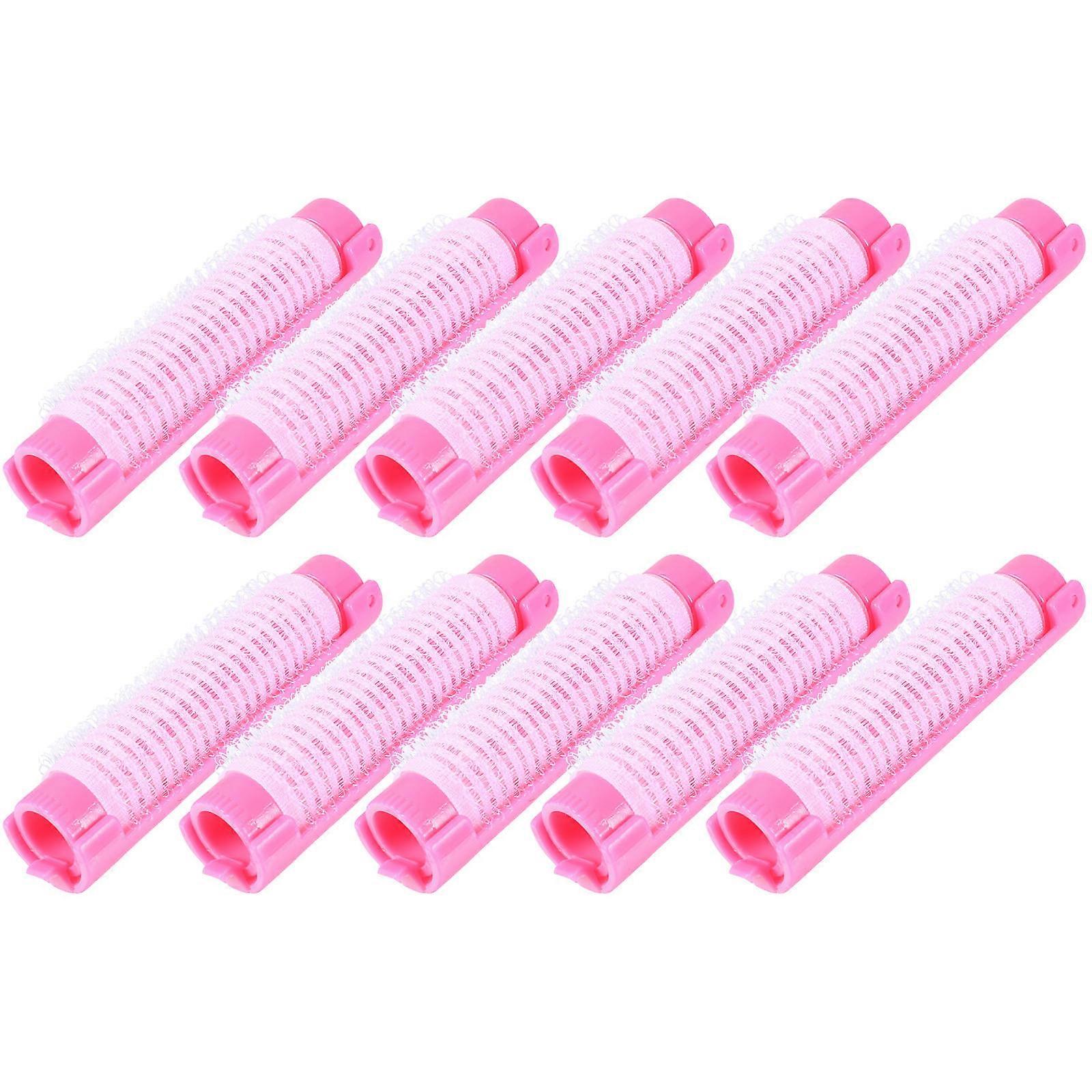 Pink Hair Styling Rollers Set of 20 for Natural Curls and Waves ABS Material Lightweight Portable