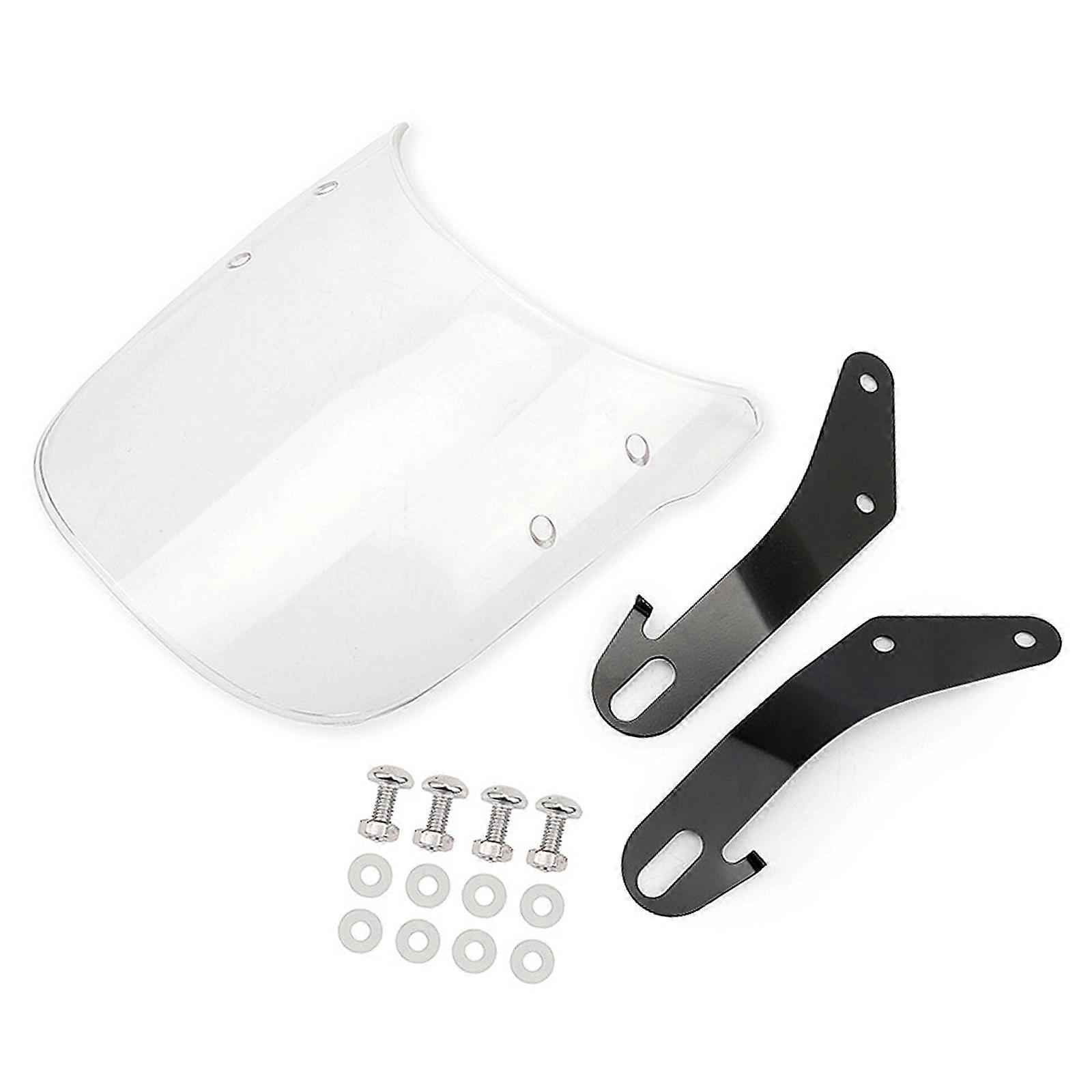 Windscreen Retro Style Motorbike Flyscreen Clear Windshield Shield Protects From Debris for Various Motorcycle Models Transparent color