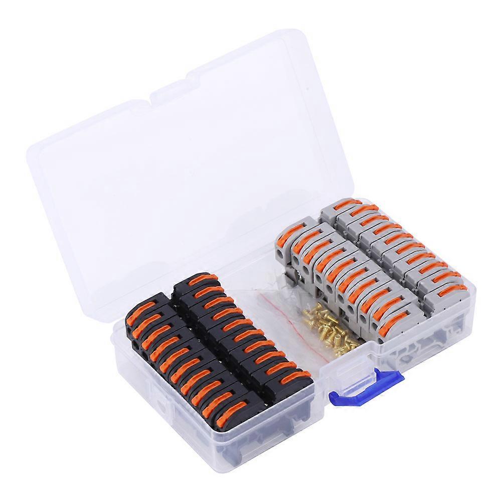 20 Pcs Compact Wiring Connector Terminal Block 11~28AWG PCT-211 DIN Rail Universal Wiring Conductor