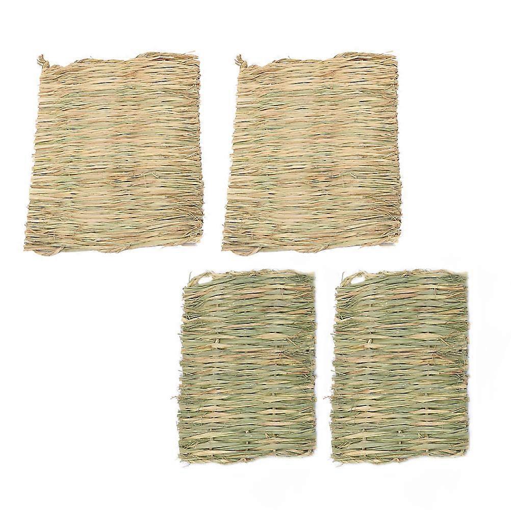 Cooling Pet Mat Guinea Grass Mat Premium Design Rabbit Grass Mat 20x28cm Playground 4Pcs