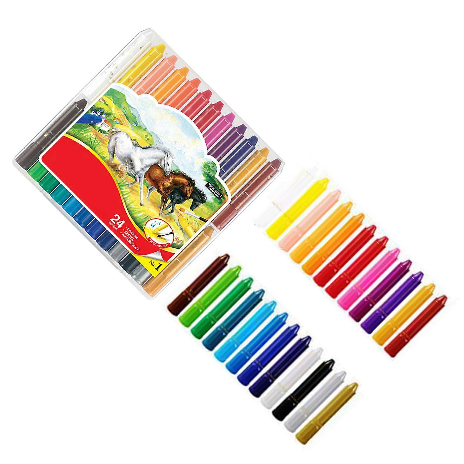 Crayon Washable Multiple Colour Rotating Easy Painting Fun Drawing for Kids Children 24 Colors