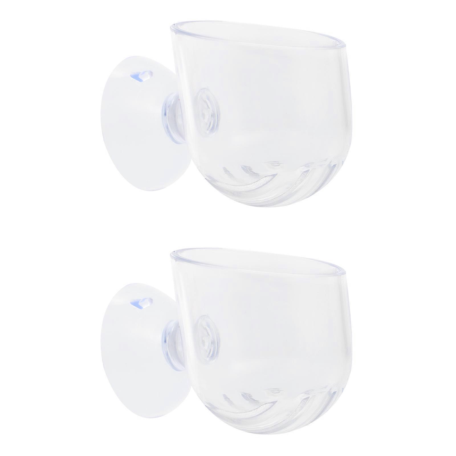Acrylic Fish Feeder Transparent Cup for Fish Feeding in Aquariums Shrimp Supplies 2 Pieces