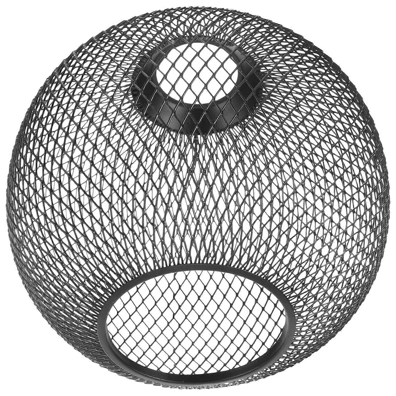 Hollow Out Lamp Shade Black Iron with Elegant Globe Design Decorative Mesh Lampshade