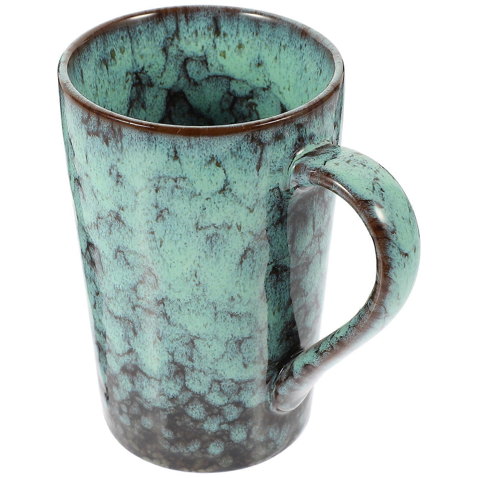 Creative Ceramic Cup Decorative Cup Home Office Flat Base 360ML Drinking 1Set