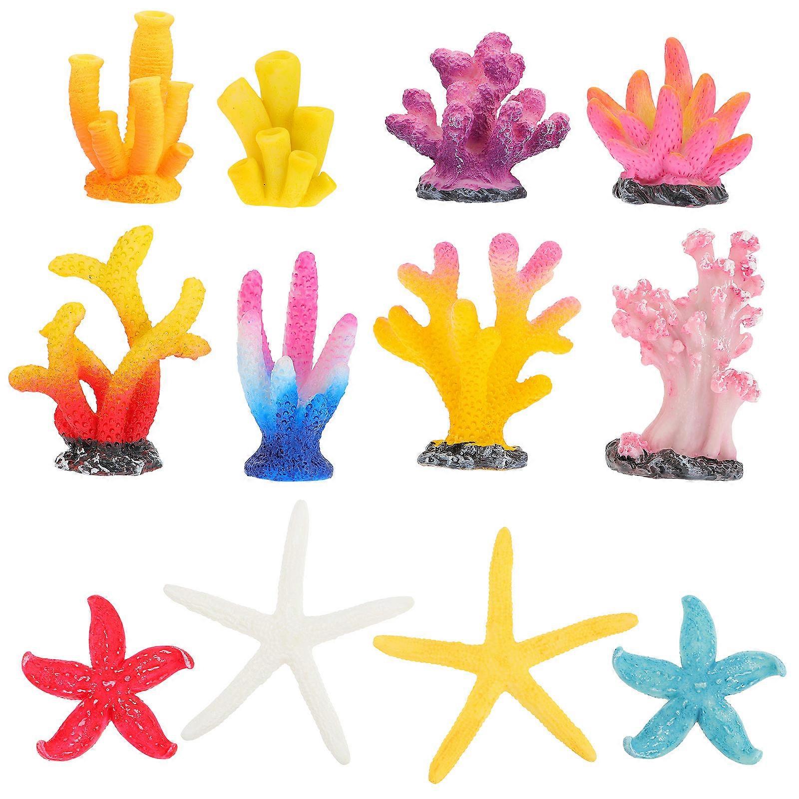 Tank Peyzaj Dekoru Mercan Şekli Akvaryum Dekoru Karışık Stil 4.7X2X5.4CM Tatlı Su Akvaryumları Aksesuarları 12 Adet