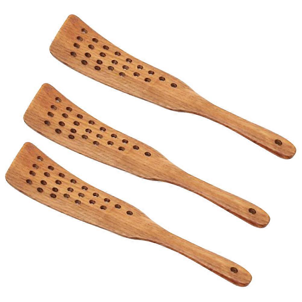 Wooden Cookware Spatula for Chef Catering Flat Rectangular Shape Light *7.5CM Mixing 3Pcs