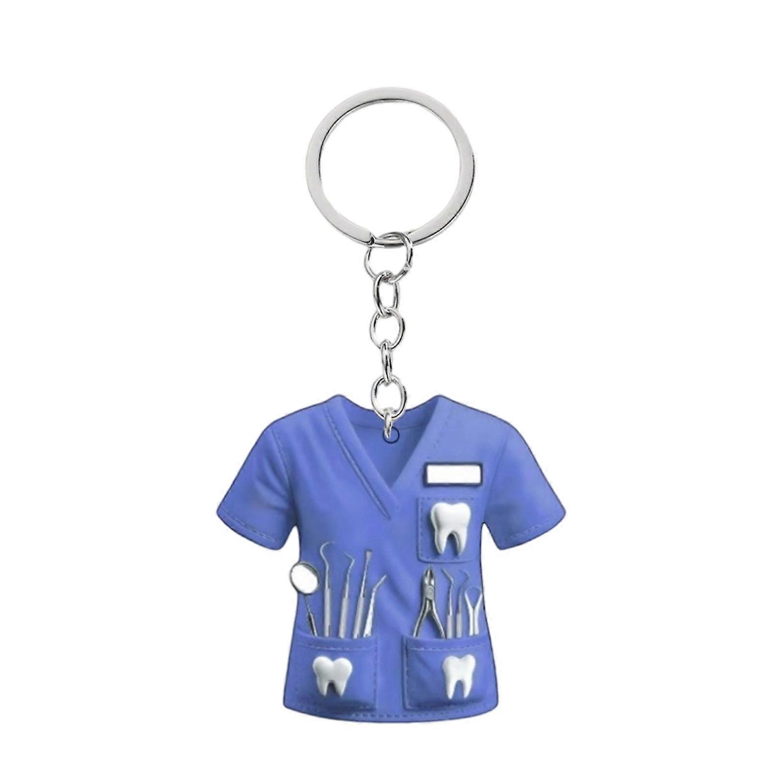 Healthcare Worker Keyring Charm Frosted Finish Car Mirror Ornament Durability Acrylic Craft for Profession Everyday Use Multicolor