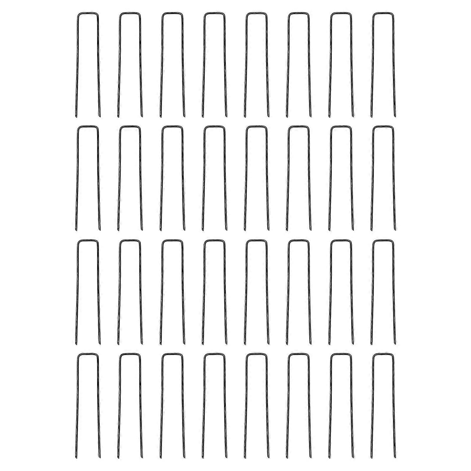 50Pcs U Shaped Ground Stakes Fixing Turf Tool For Garden Use 15X3CM Iron Material With Soil Tension