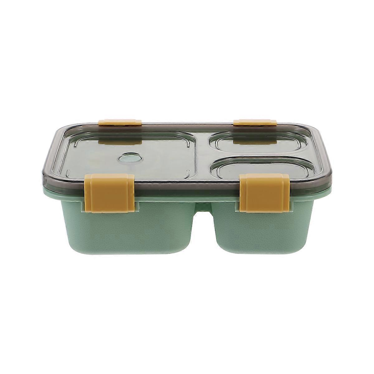 Lunch Meal Container 3-Grid AS PP Material For Picnic 20.5x14.5cm Portable 1Pcs