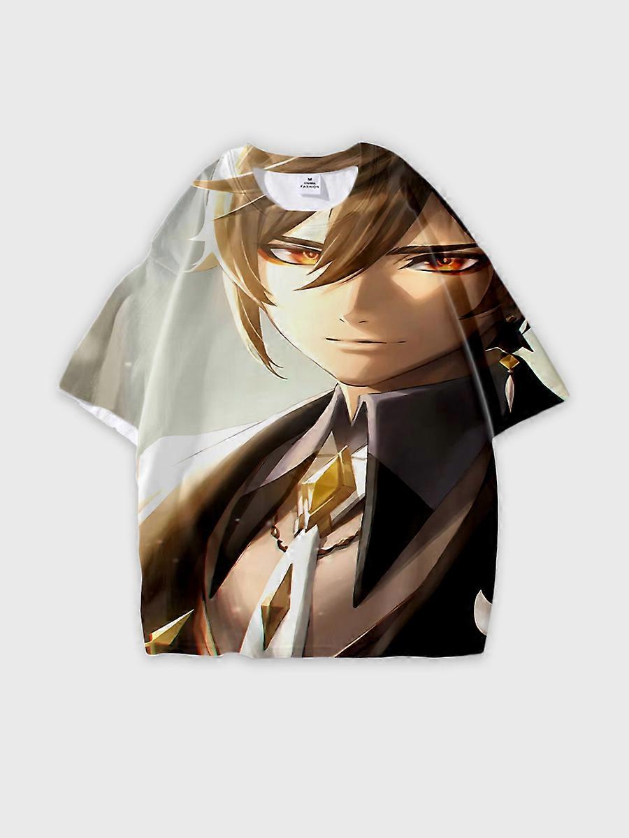 T-shirt girocollo Role Pattern manica corta sciolta D228