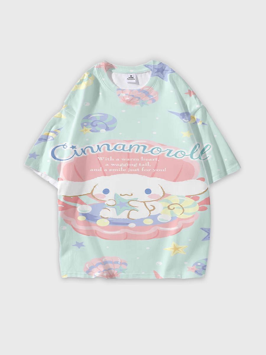 T-shirt round neck Cartoon Pattern loose short sleeve E2661