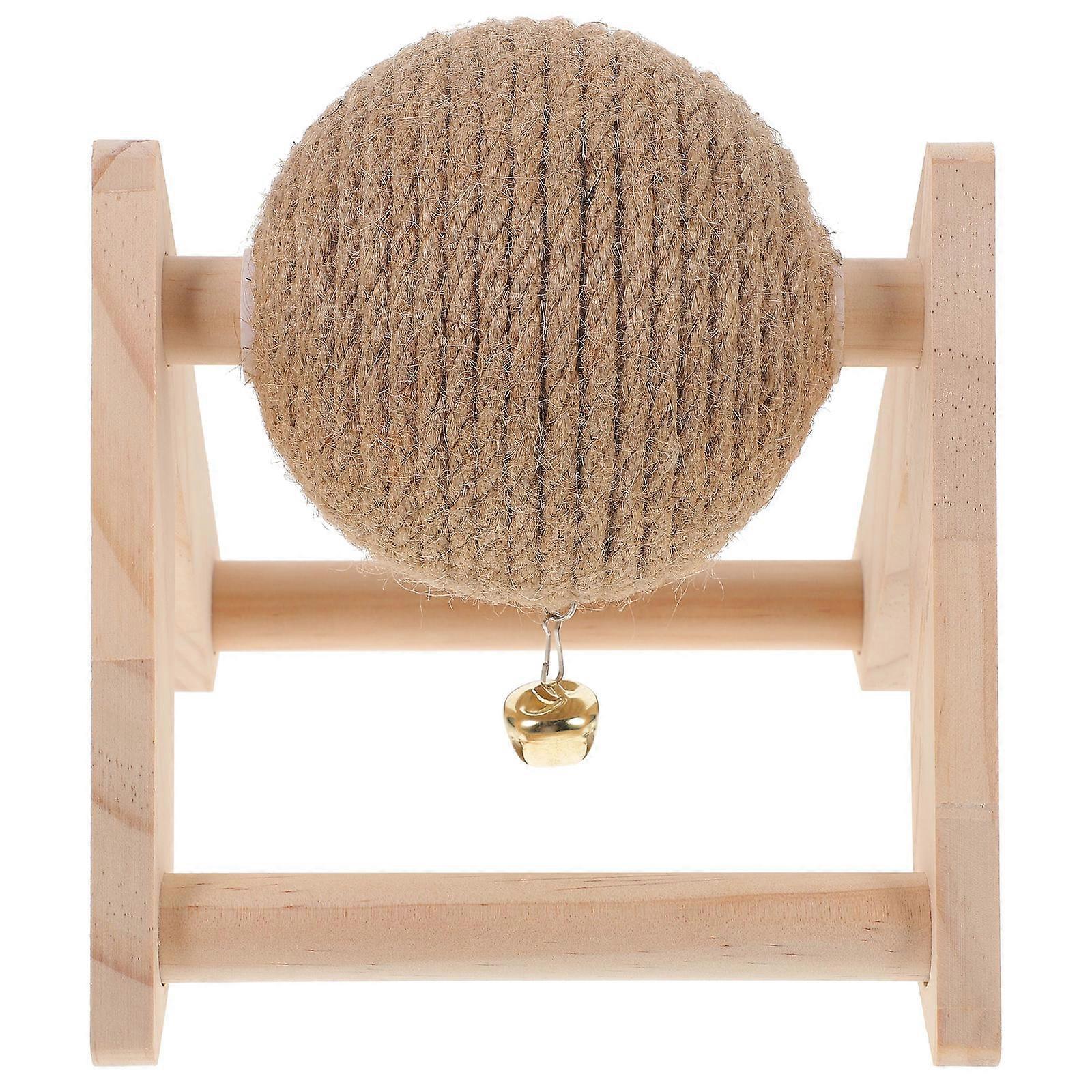 Rabbit Scratch Toy with Wood and Sisal Hemp for Bunny Chewing and Scratching Assorted Color