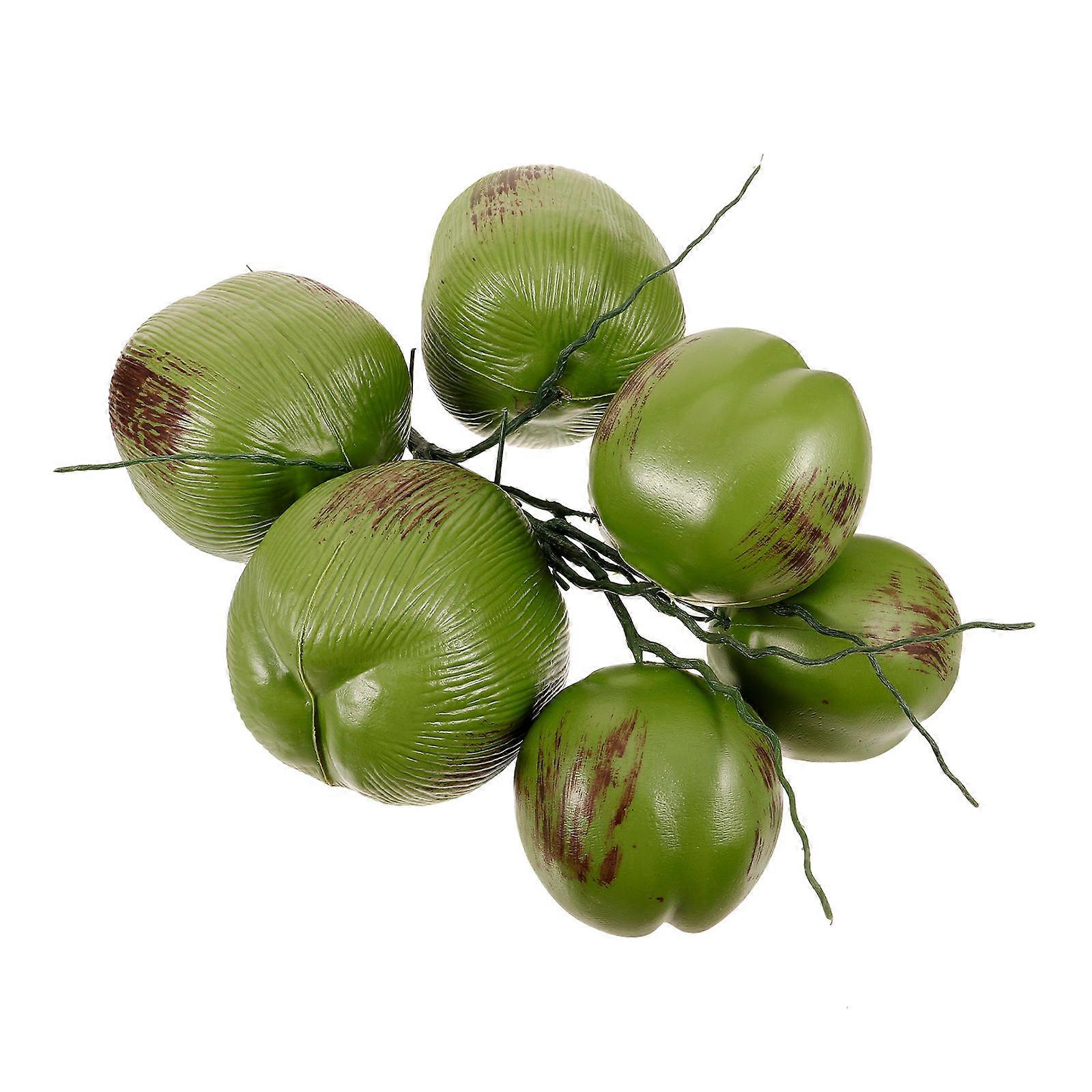 Simulation Fruit Model Designed For Tropical Celebrations And Summer Events Decorative Use 1 Bunch (7 Coconuts)