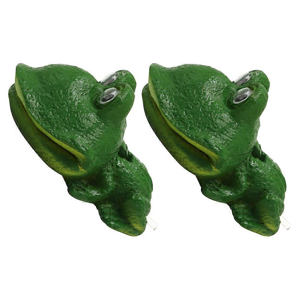 Frog Air Stone Resin Aquariums Bubble Diffuser Aerating Frog Sculpture Oxygen Stone Fish Tank Decoration Water Circulation 2Pcs