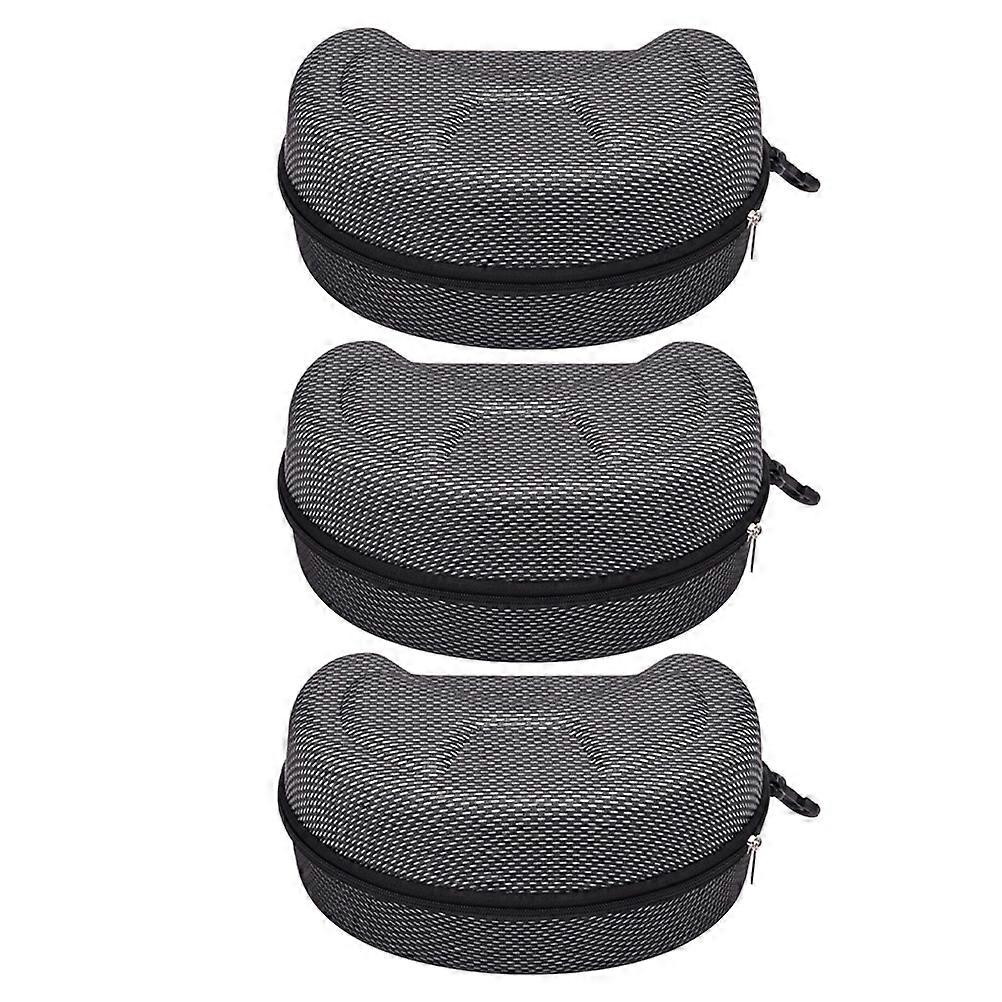 Black EVA Glasses Cases for Sunglasses with Zipper Storage Organizer Designed to Protect and Store Multiple Pairs 3pcs