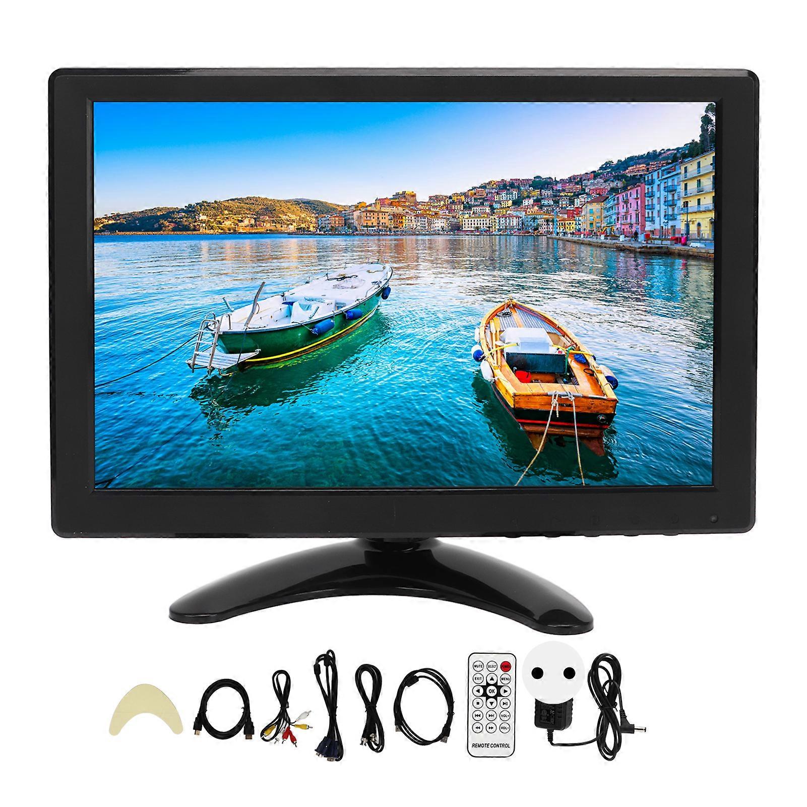 TFT LED 10.1in Computer Monitor with Multi Input Interface Speakers HD Color Gaming Display Screen for Laptops 100‑240V EU Plug