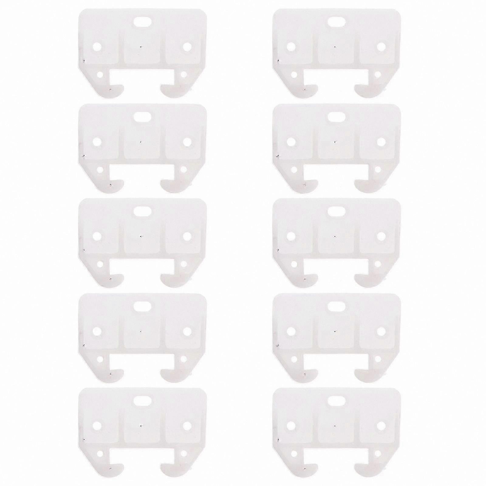 White Plastic Drawer Track Guides - 10 Pack Replacement Slides for Furniture High-Quality Components
