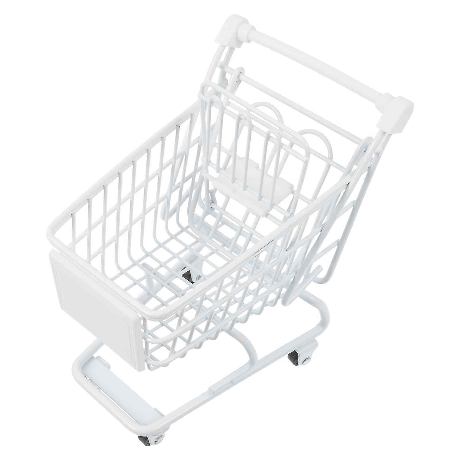 Mini Folding Shopping Cart Chic Supermarket Trolley Photography Props 1Set