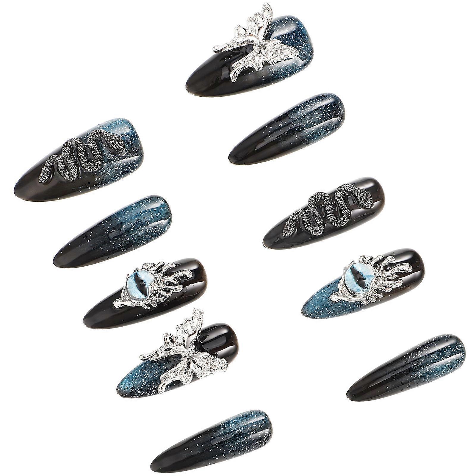 Removable Handmade Fake Nails For Halloween Parties With Comfortable To Wear Feature 1 Set