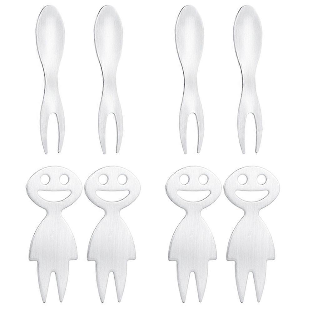 Silver Stainless Steel Corn Holders 8Pcs Best For Family Gatherings Practical Use For Barbecue Events