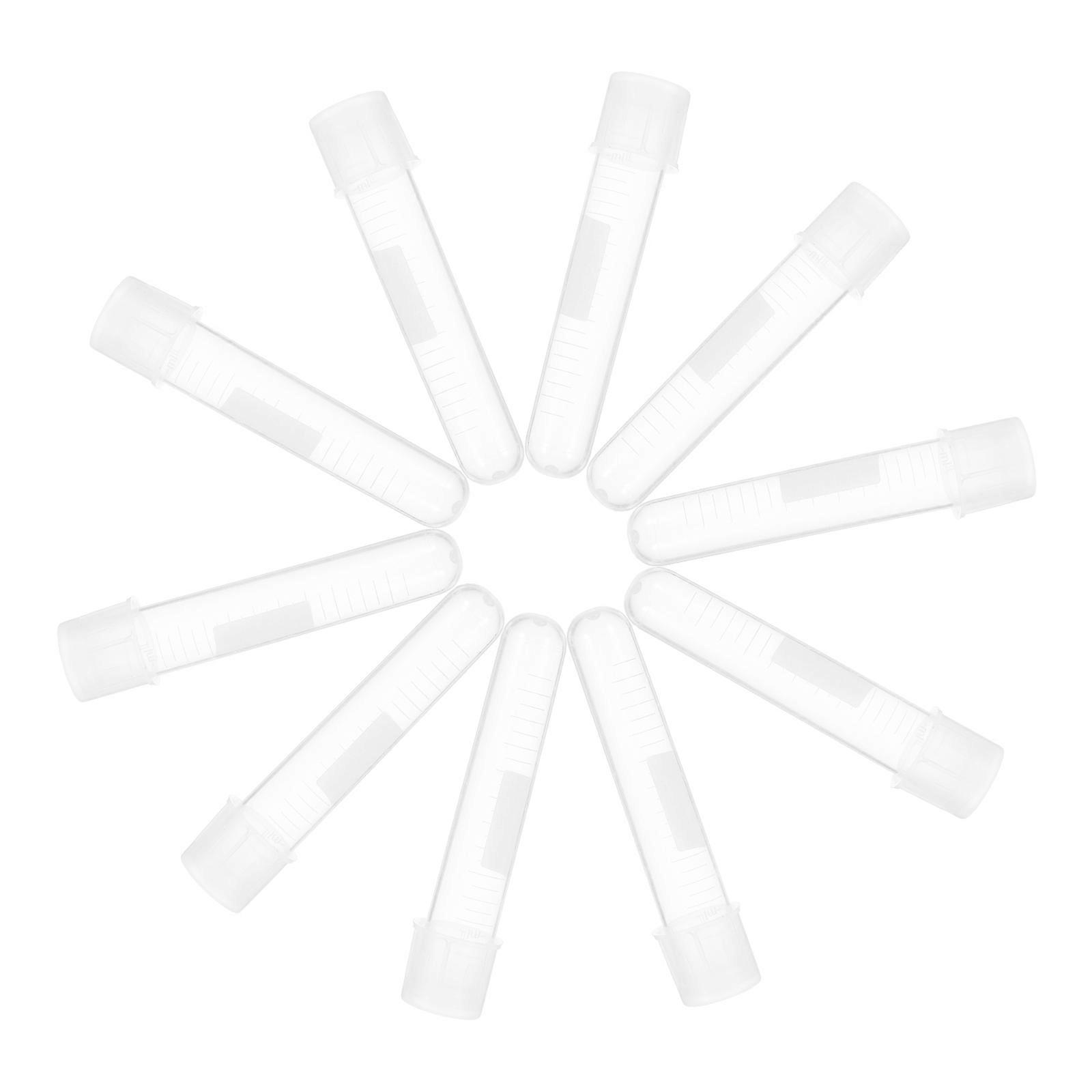 Laboratory Use 10Pcs Culture Tubes With Caps For Sample Storage Featuring 12Ml Capacity And Plastic Design