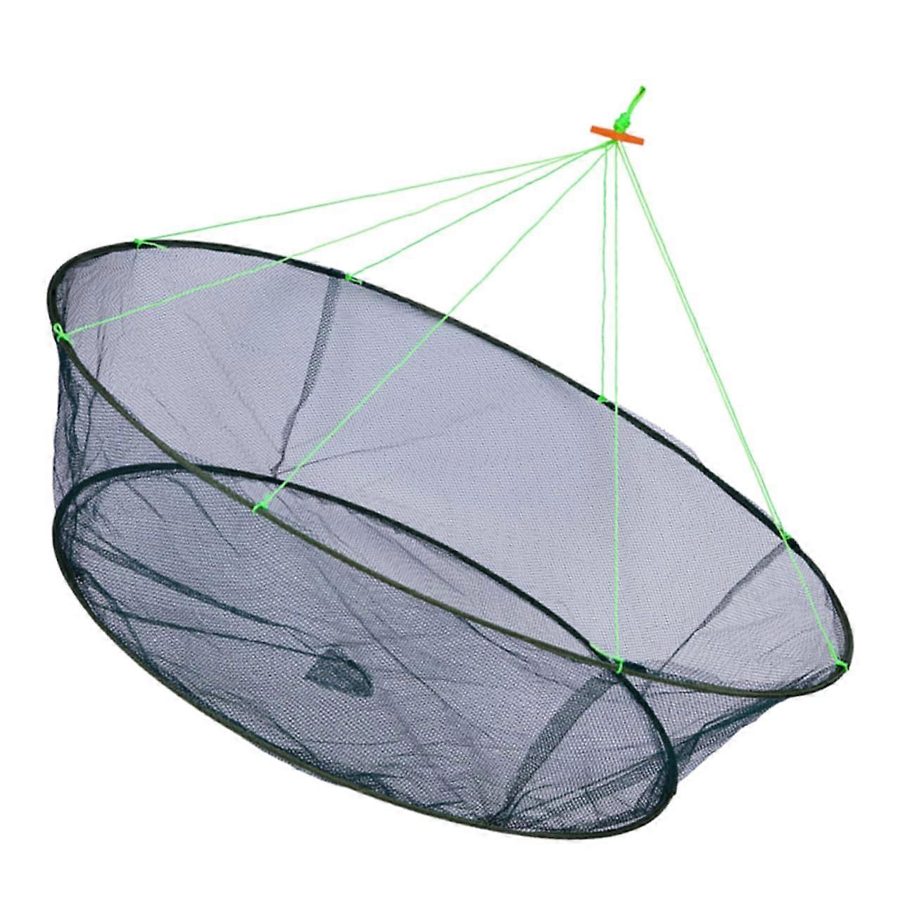 Foldable fishing net for shrimp and fish, portable durable handling catch net with large capacity for anglers and fishermen.