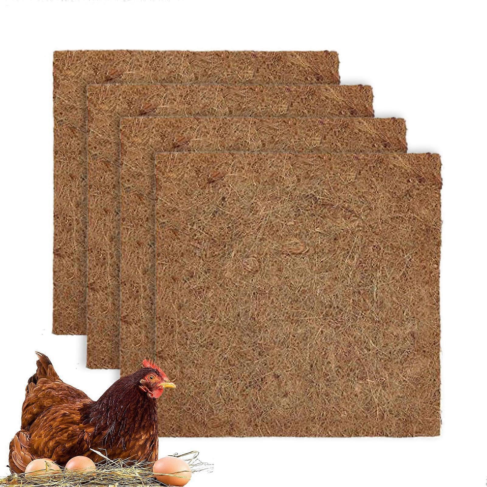 Chicken Coop Nesting Pads, 4 Pieces Reusable Laying Mats for Winter Poultry 30*30 cm