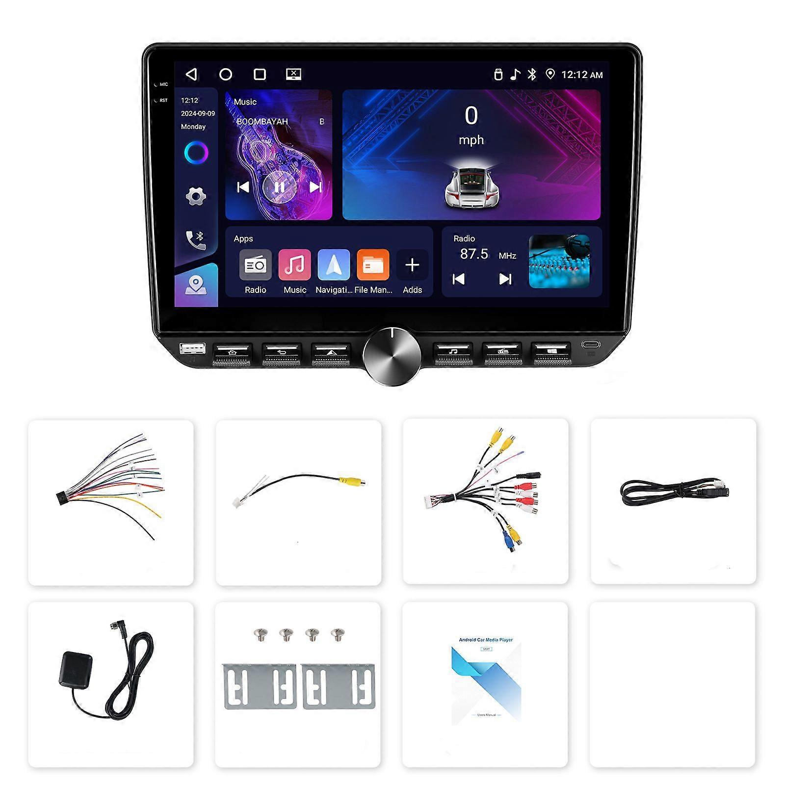 Universal 10" Car Stereo 4+64G Android 15 WIFI GPS Navigation Carplay Android FM/RDS Radio GPS EQ
