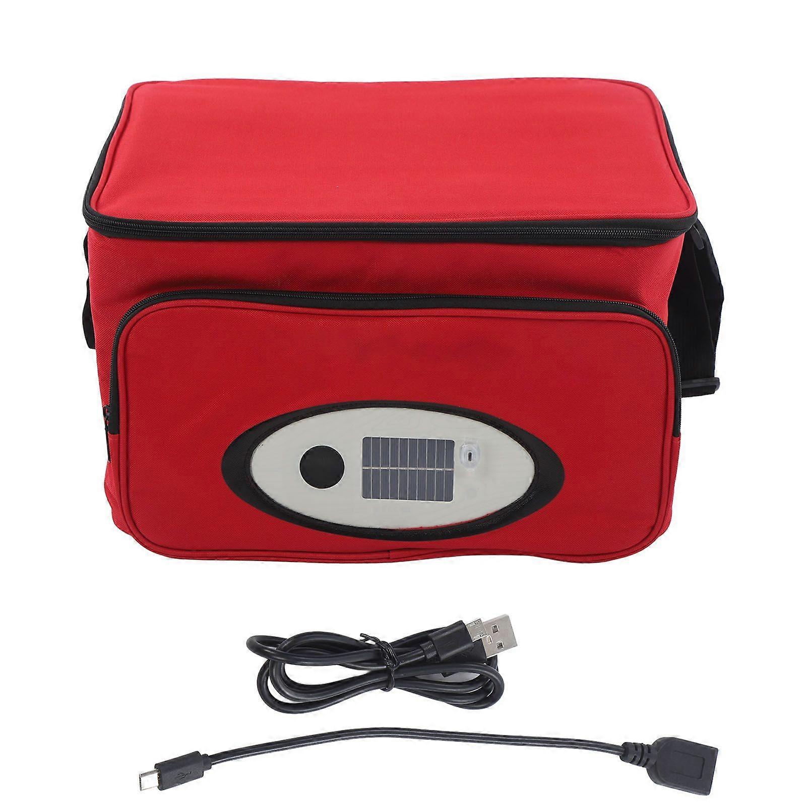 Solar Insulated Bluetooth Speaker Ice Pack 5 Modes USB LED Speaker Travel Cooler Bag Backpack for Picnic Red