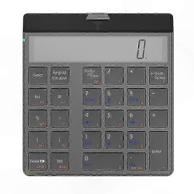 Tastierino numerico wireless con funzione calcolatrice, display LCD a 12 cifre, tastierino numerico Bluetooth per elettronica