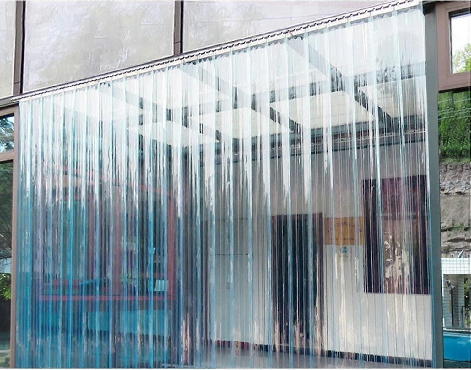 PVC Strip Curtain 1m, Insulated and Durable, Stainless Steel, Kiel Blue, Ideal for Thermal Control and Partitioning in Industrial and Home Use