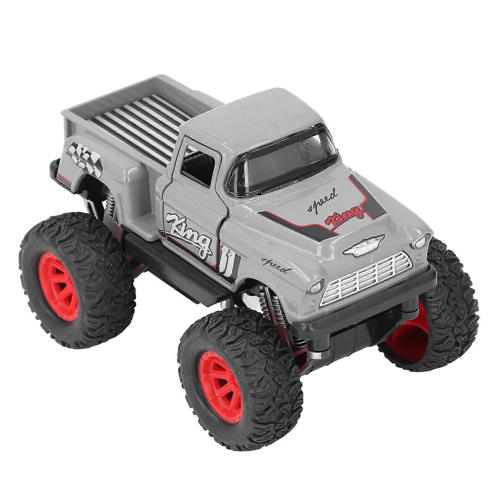 Alloy Truck High Simulation Sound Light Collectible Inertial Glide Interactive Alloy Vehicle Model for Boys Gray