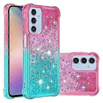 SKALO Samsung A26 5G Kvicksand Glitter Skal - Rosa-Turkos