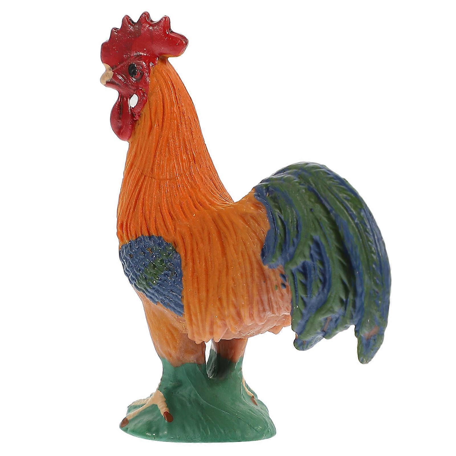 Rooster Model Red Creative Farming Ornament Durable ABS Material for Kids